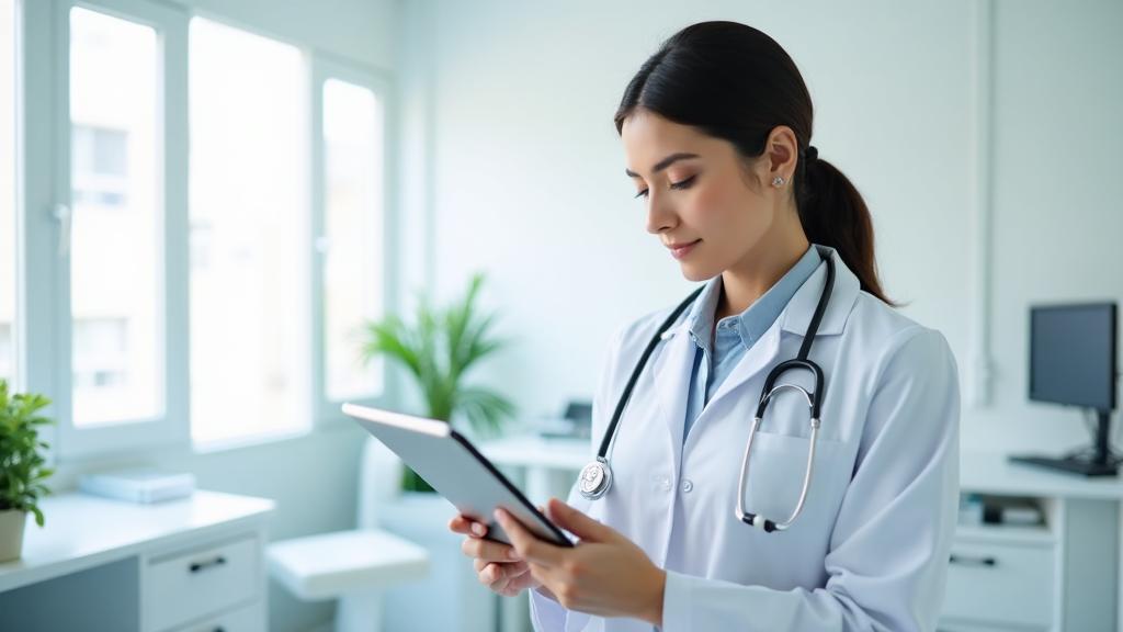 Médecin utilisant la plateforme numérique DocTime